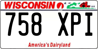 WI license plate 758XPI