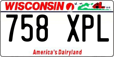 WI license plate 758XPL