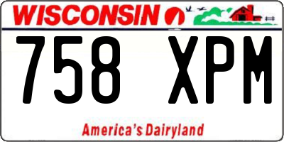 WI license plate 758XPM