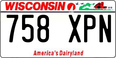 WI license plate 758XPN