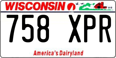 WI license plate 758XPR