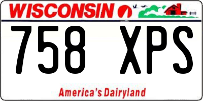 WI license plate 758XPS