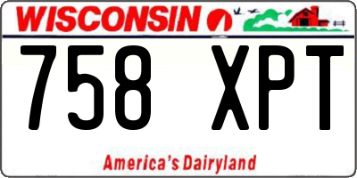 WI license plate 758XPT