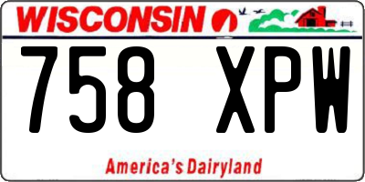 WI license plate 758XPW