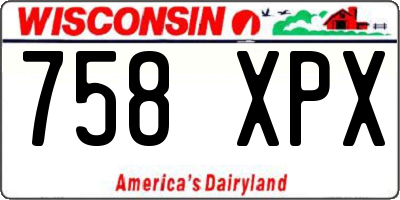 WI license plate 758XPX