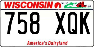 WI license plate 758XQK