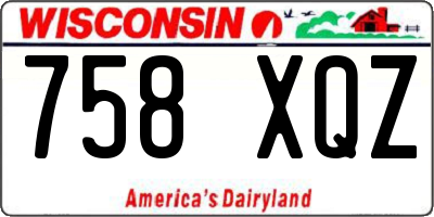 WI license plate 758XQZ