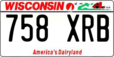 WI license plate 758XRB