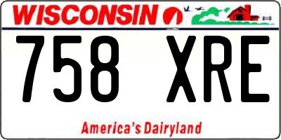 WI license plate 758XRE