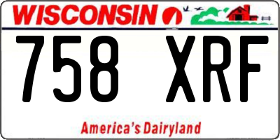 WI license plate 758XRF