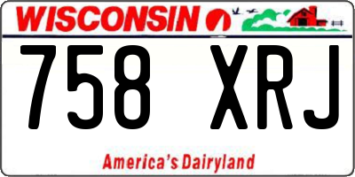 WI license plate 758XRJ