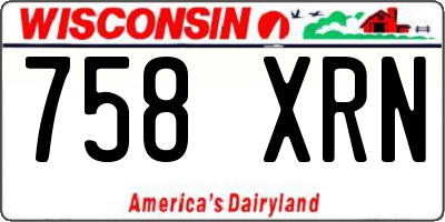 WI license plate 758XRN