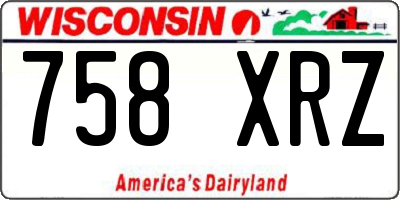 WI license plate 758XRZ