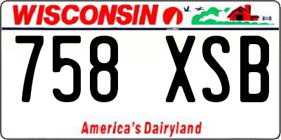 WI license plate 758XSB