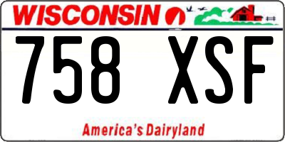 WI license plate 758XSF