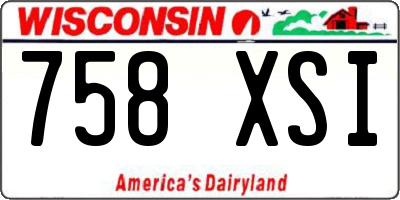 WI license plate 758XSI