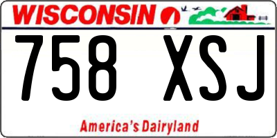 WI license plate 758XSJ