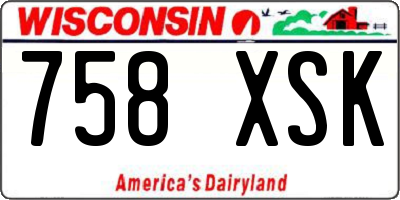 WI license plate 758XSK