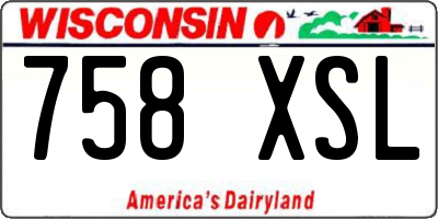 WI license plate 758XSL