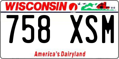 WI license plate 758XSM