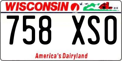 WI license plate 758XSO
