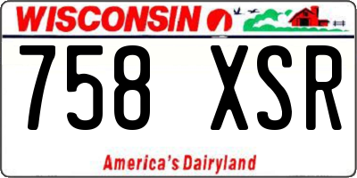 WI license plate 758XSR