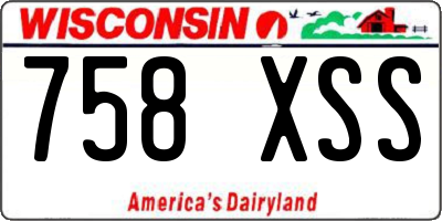 WI license plate 758XSS