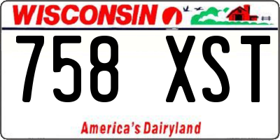WI license plate 758XST