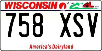 WI license plate 758XSV
