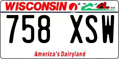 WI license plate 758XSW