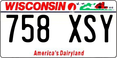 WI license plate 758XSY