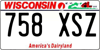 WI license plate 758XSZ