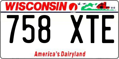 WI license plate 758XTE
