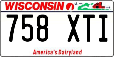 WI license plate 758XTI