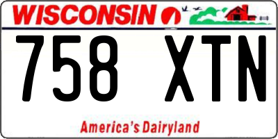 WI license plate 758XTN