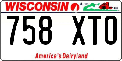 WI license plate 758XTO