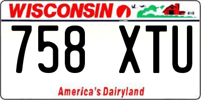 WI license plate 758XTU