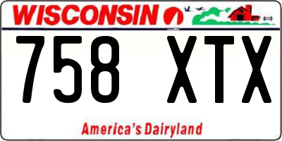 WI license plate 758XTX