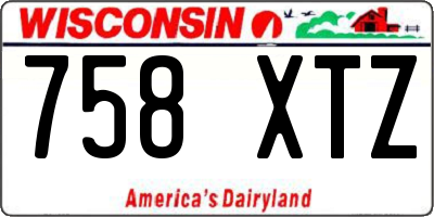 WI license plate 758XTZ