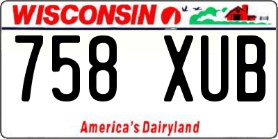 WI license plate 758XUB