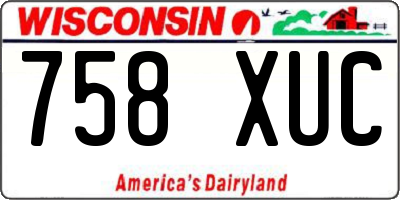 WI license plate 758XUC