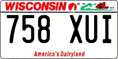 WI license plate 758XUI