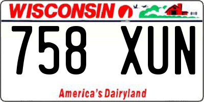 WI license plate 758XUN