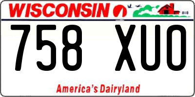 WI license plate 758XUO