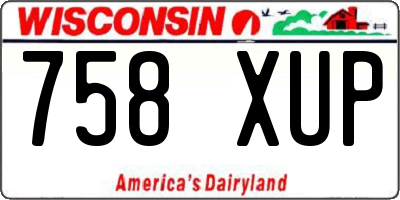 WI license plate 758XUP
