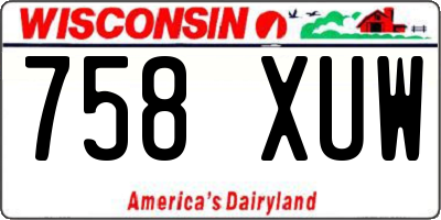WI license plate 758XUW