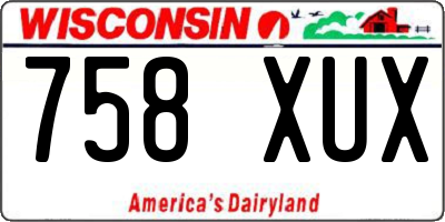 WI license plate 758XUX