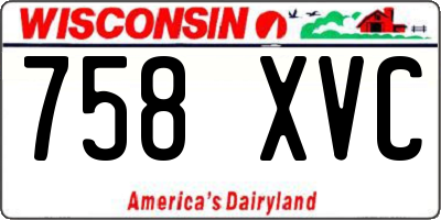 WI license plate 758XVC