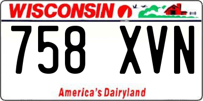WI license plate 758XVN