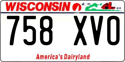 WI license plate 758XVO